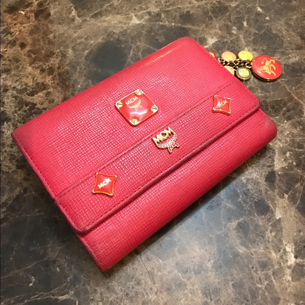 MCM trifold wallet with charms